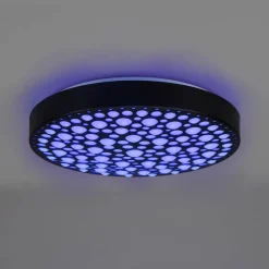 Loftlamper ^ Reality Leuchten Chizu LED-loftlampe Ø 40,5cm kan dæmpes RGB sort