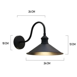 ROYALTECH Væglamper|Væglamper > Christer væglampe, sort, bredde 24 cm, metal, E27