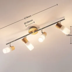 Lindby Loftlamper|Loftlamper > Christoph LED-træspot, 4 lyskilder
