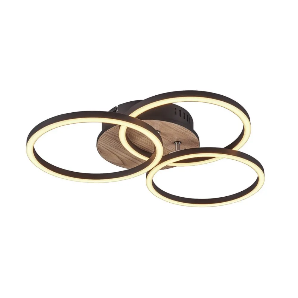 Reality Leuchten Loftlamper|Loftlamper > Circle LED-loftlampe 3 lysk fjernbetjening træ