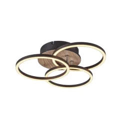 Reality Leuchten Loftlamper|Loftlamper > Circle LED-loftlampe 3 lysk fjernbetjening træ