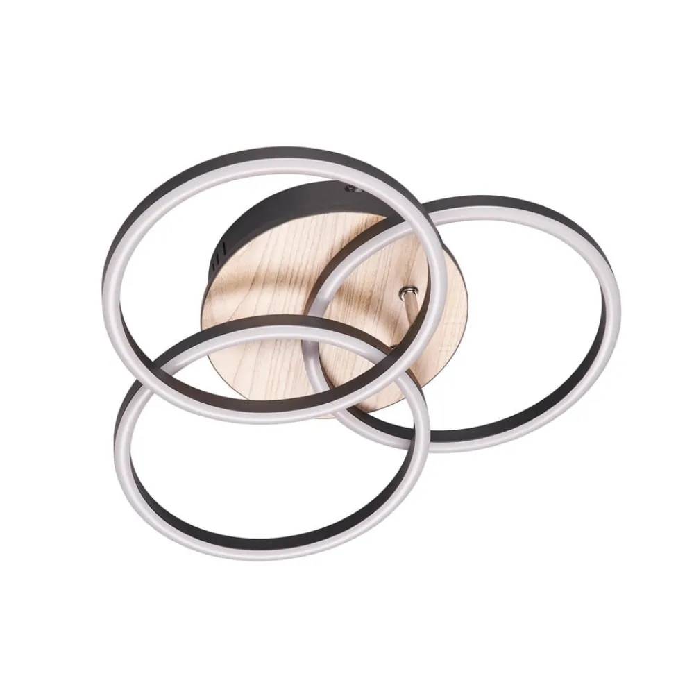 Reality Leuchten Loftlamper|Loftlamper > Circle LED-loftlampe 3 lysk fjernbetjening træ