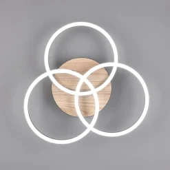Reality Leuchten Loftlamper|Loftlamper > Circle LED-loftlampe 3 lysk fjernbetjening træ