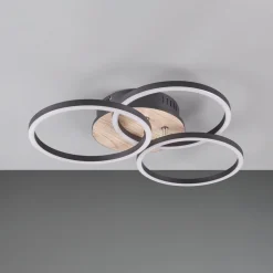 Reality Leuchten Loftlamper|Loftlamper > Circle LED-loftlampe 3 lysk fjernbetjening træ