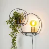 Væglamper ^ Lucide Circle væglampe, sort, 38 cm, E27