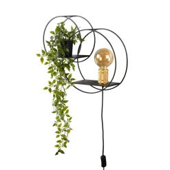 Væglamper ^ Lucide Circle væglampe, sort, 38 cm, E27