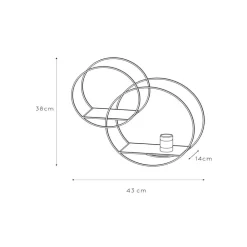 Væglamper ^ Lucide Circle væglampe, sort, 38 cm, E27