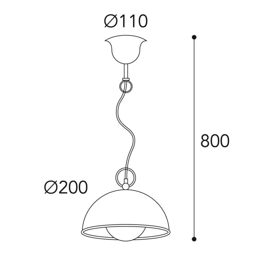 Moretti Luce Pendellamper > Cirkel hængelampe gylden/antik messing, Ø 20cm