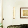 Væg- Og Spejllamper ^ Searchlight Clamp LED-væglampe, guld/hvidt stål, glas, IP44
