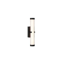 Væg- Og Spejllamper|Væglamper ^ Searchlight Clamp LED-væglampe, sort/hvidt stål, glas, IP44