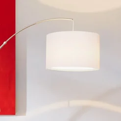 Brilliant Gulvlamper|Gulvlamper > Clarie gulvlampe, hvid, jernfarvet, 180 cm, stof/metal