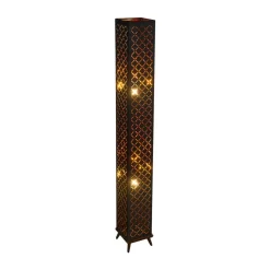 Globo Gulvlamper|Gulvlamper > Clarke gulvlampe, sort/guld blad, højde 118 cm, stof