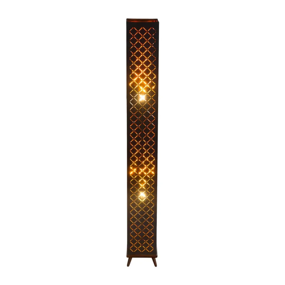 Globo Gulvlamper|Gulvlamper > Clarke gulvlampe, sort/guld blad, højde 118 cm, stof
