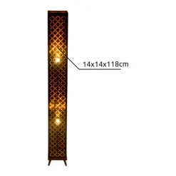 Globo Gulvlamper|Gulvlamper > Clarke gulvlampe, sort/guld blad, højde 118 cm, stof