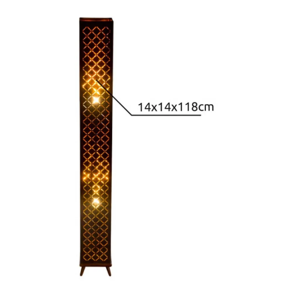 Globo Gulvlamper|Gulvlamper > Clarke gulvlampe, sort/guld blad, højde 118 cm, stof