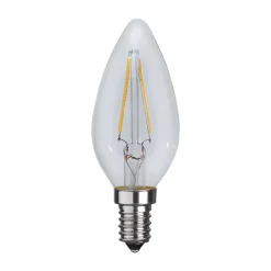 Filament Pære ^ STAR TRADING C35 LED-kertepære filament E14 1,5 W 2.700 K