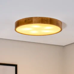 Loftlamper ^ TEMAR LIGHTING Cleo loftlampe, Ø 57,5 cm, 5 lyskilder, egetræ, E27