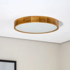 Loftlamper ^ TEMAR LIGHTING Cleo loftlampe, Ø 57,5 cm, 5 lyskilder, egetræ, E27