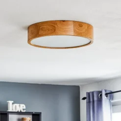 TEMAR LIGHTING Gang|Loftlamper > Cleo loftlampe, Ø 38 cm, 3 lyskilder, egetræ, E27