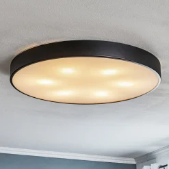 TEMAR LIGHTING Loftlamper > Cleo loftlampe med glasdiffusor, sort, Ø 78 cm
