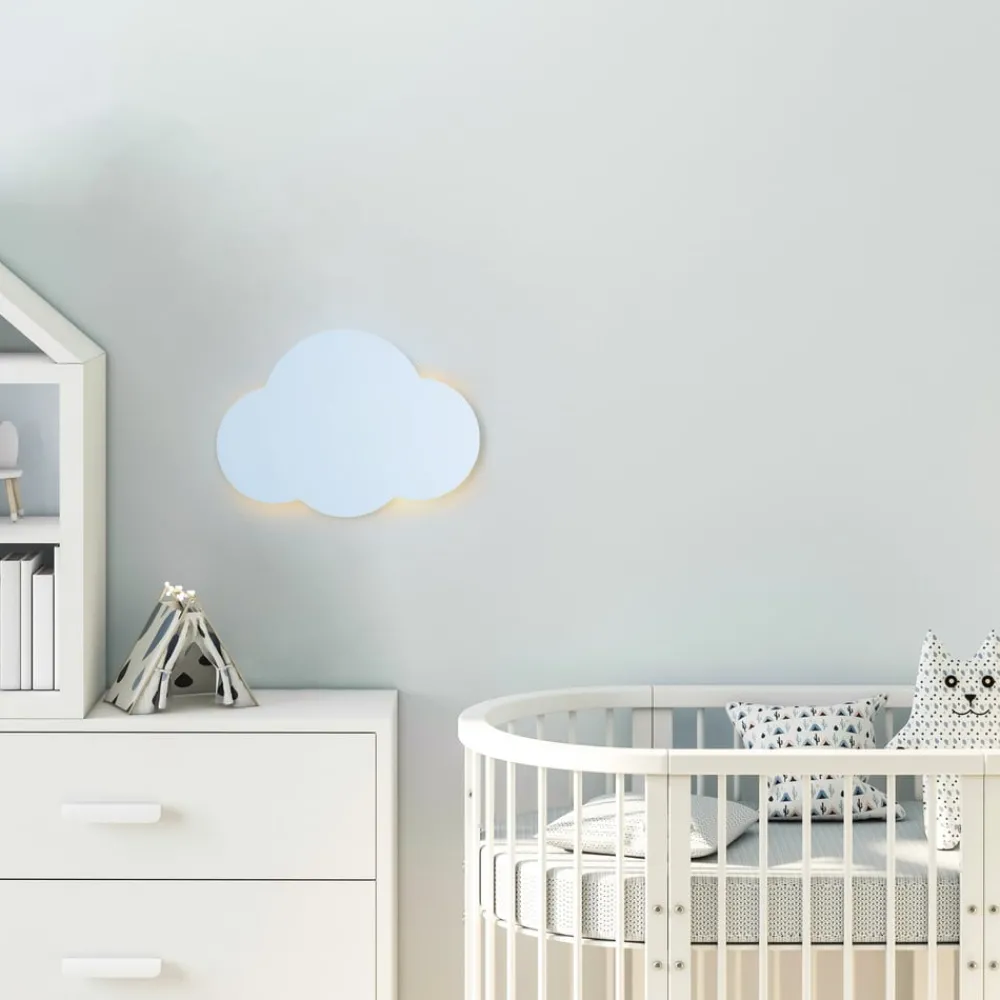 TK Lighting Væglamper|Væglamper > Cloud væglampe, blå, stål, indirekte lys, 38 x 27 cm