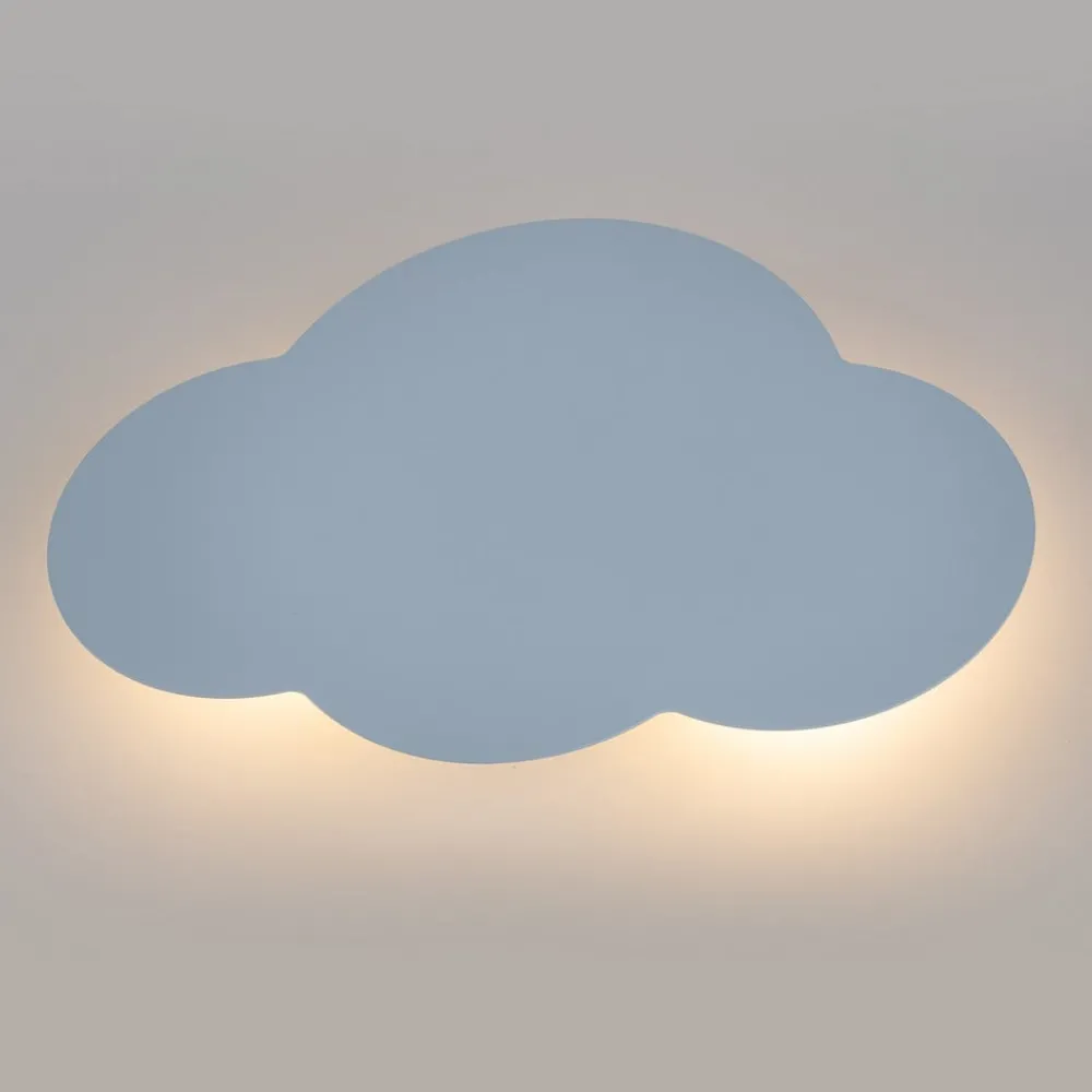 TK Lighting Væglamper|Væglamper > Cloud væglampe, blå, stål, indirekte lys, 38 x 27 cm