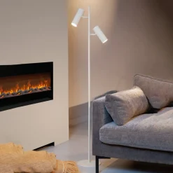 Lucide Gulvlamper|Gulvlamper > Club gulvlampe, justerbar, hvid, metal, 140 cm, GU10