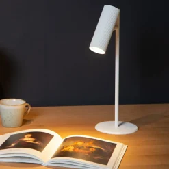 Arbejdsrum/Kontor|Bordlamper ^ Lucide Clubs bordlampe, hoved kan drejes og roteres, hvid