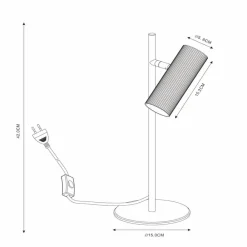 Arbejdsrum/Kontor|Bordlamper ^ Lucide Clubs bordlampe, hoved kan drejes og roteres, hvid