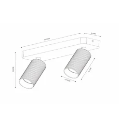Lucide Loftlamper|Loftlamper > Clubs loftspot, 2 lyskilder, sort