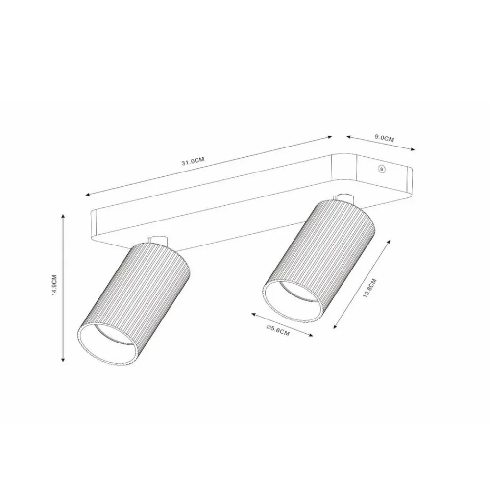 Lucide Loftlamper|Loftlamper > Clubs loftspot, 2 lyskilder, sort