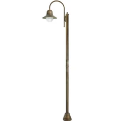 Lygtepæle ^ Moretti Luce 270 cm høj Felizia stolpelampe i antik messing