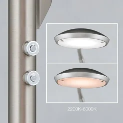 ORION Gulvlamper > Cobra LED-gulvlampe, 2 lyskilder, mat nikkel