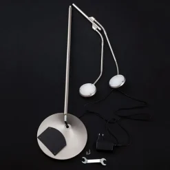 ORION Gulvlamper > Cobra LED-gulvlampe, 2 lyskilder, mat nikkel