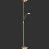 Gulvlamper|Gulvlamper ^ ORION Cobra LED-uplight med læselampe i messing