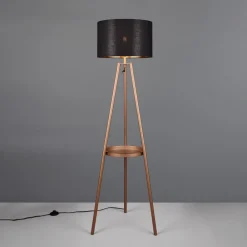 Reality Leuchten Gulvlamper|Gulvlamper > Colette gulvlampe, trebenet fod, kaffe/sort