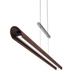 Pendellamper ^ Elobra Colombia S LED-pendellampe, nøddetræ