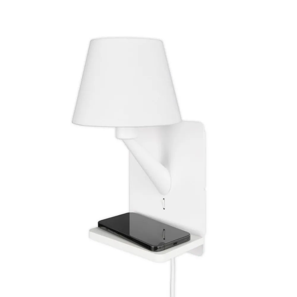 Trio Lighting Væglamper > Comfort væglampe, mat hvid, metal, stik, E14