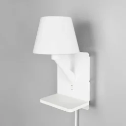 Trio Lighting Væglamper > Comfort væglampe, mat hvid, metal, stik, E14
