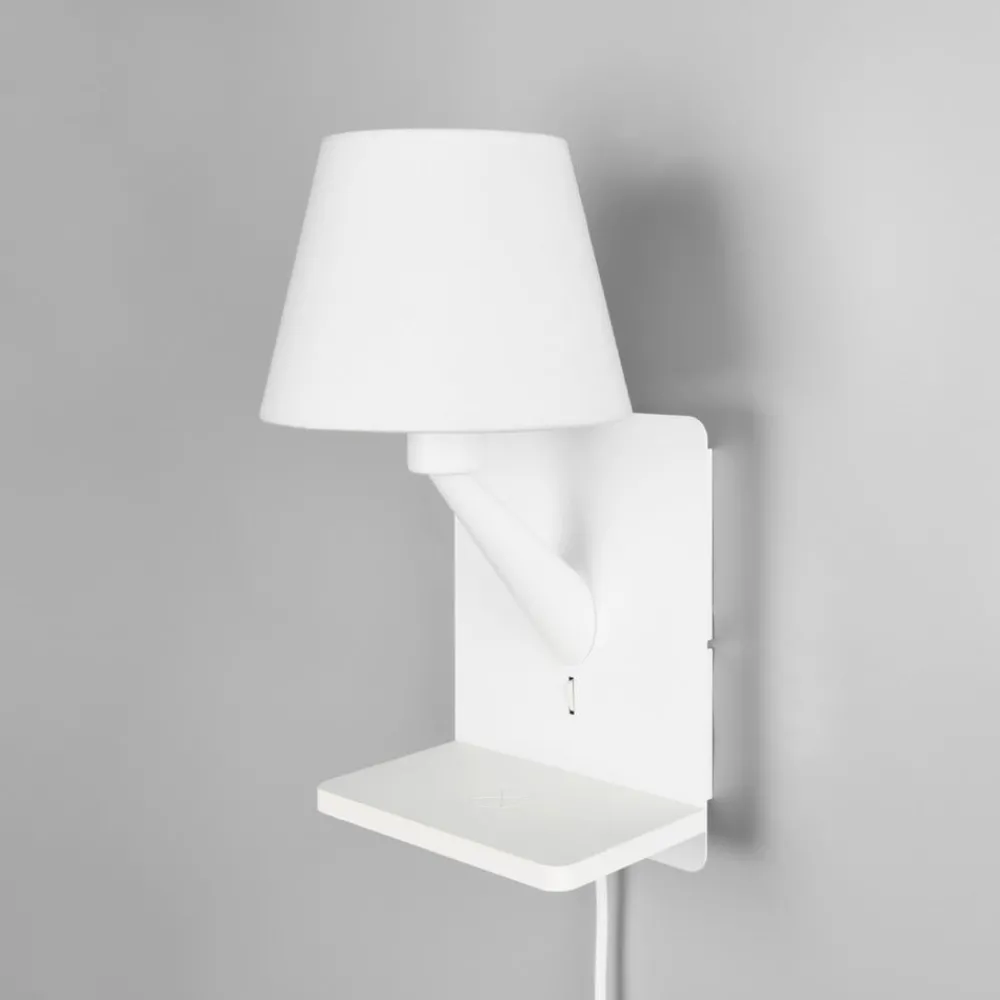 Trio Lighting Væglamper > Comfort væglampe, mat hvid, metal, stik, E14
