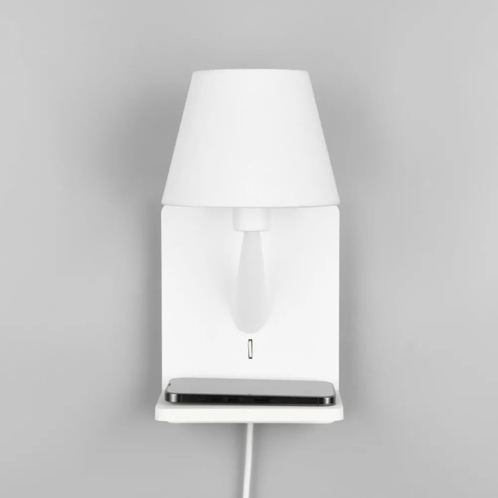 Trio Lighting Væglamper > Comfort væglampe, mat hvid, metal, stik, E14