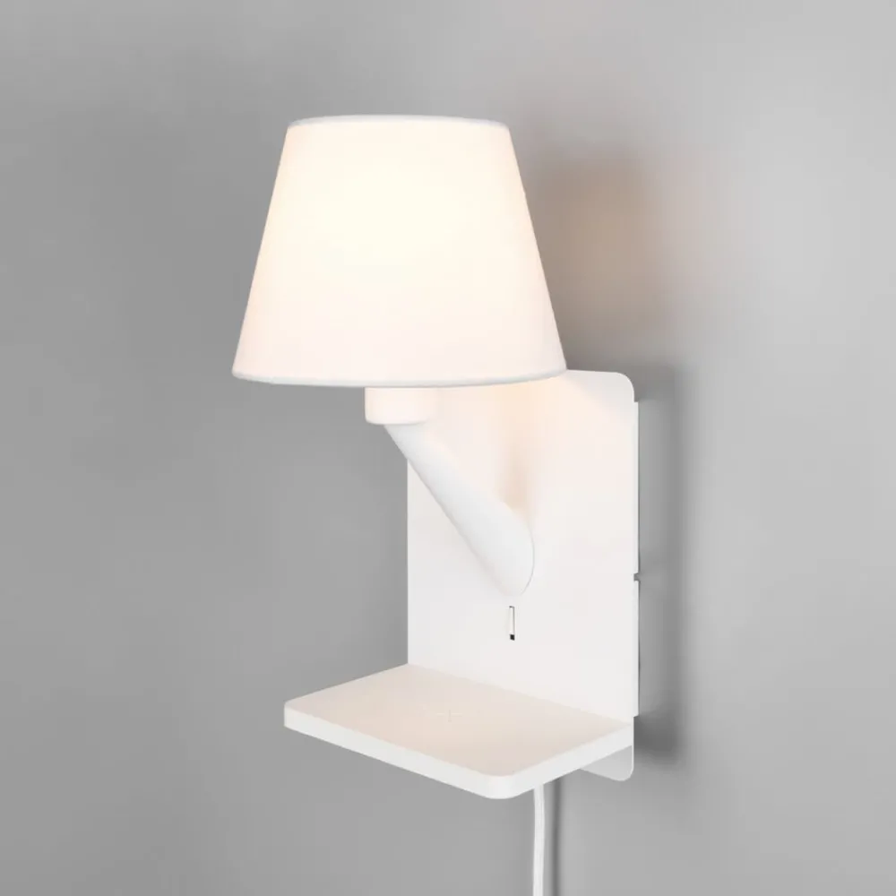Trio Lighting Væglamper > Comfort væglampe, mat hvid, metal, stik, E14