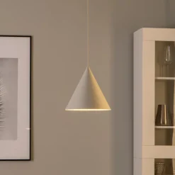 Pendellamper|Pendellamper ^ TK Lighting Cono pendel, enkeltlys, Ø 25 cm, beige