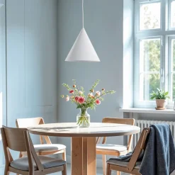 TK Lighting Pendellamper|Pendellamper > Cono pendel, hvid, Ø 25 cm, stål, enkelt lys