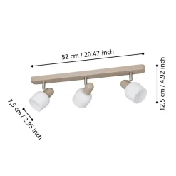 EGLO Loftlamper|Loftlamper > Corato loftspot, sand/nikkel/opal, 3 lyskilder.