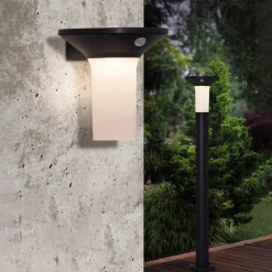 EGLO Solcelle Lampe Med Sensor|Væglampe Med Sensor > Corbezzola udendørs LED-væglampe, sort, sensor