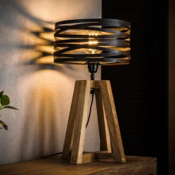 Zijlstra Pendellamper|Bordlamper > Crossround-bordlampe med trefod i træ