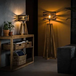 Zijlstra Pendellamper|Bordlamper > Crossround-bordlampe med trefod i træ