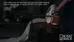 Solcellelamper ^ Konstsmide Crotone LED-solcellelygte, kan dæmpes, USB