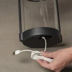 Solcellelamper ^ Konstsmide Crotone LED-solcellelygte, kan dæmpes, USB